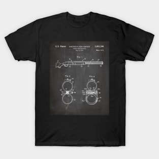 Remington Shotgun Patent - Police Officer Law Enforcement Art - Black Chalkboard T-Shirt